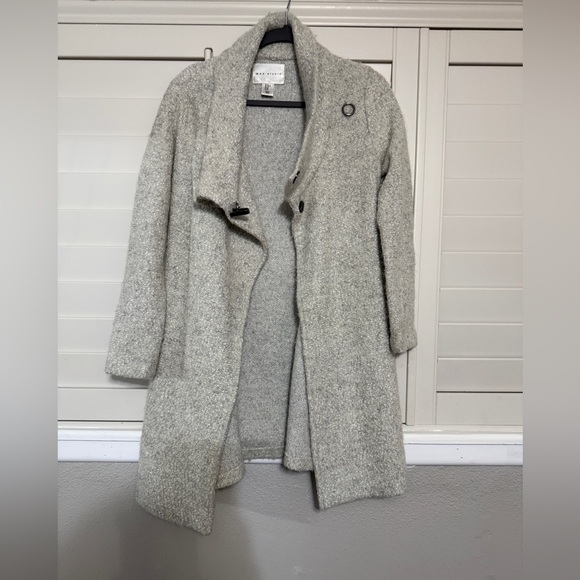 MAX STUDIO ivory gray JACKET Coatigan wool blend - Picture 4 of 6